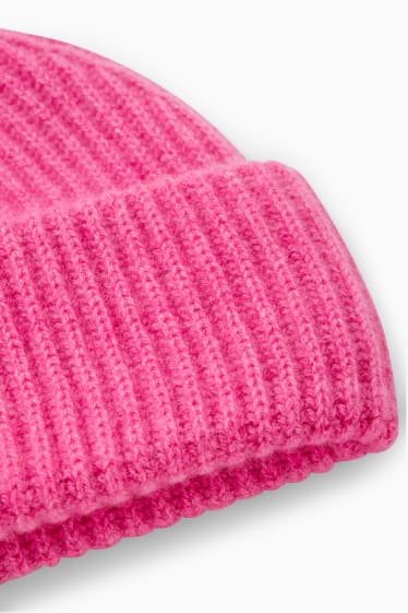 Women - Cashmere hat - pink
