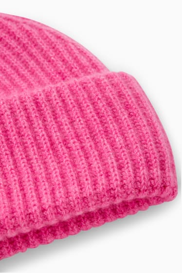 Mujer - Gorro de cachemir - fucsia