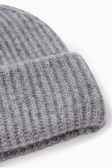 Mujer - Gorro de cachemir - gris jaspeado