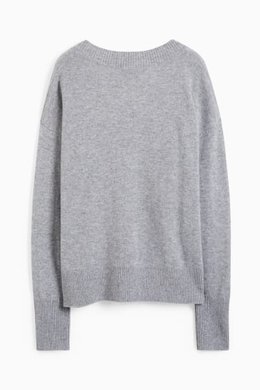 Damen - Kaschmir-Pullover - grau