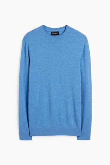 Herren - Kaschmir-Pullover - hellblau