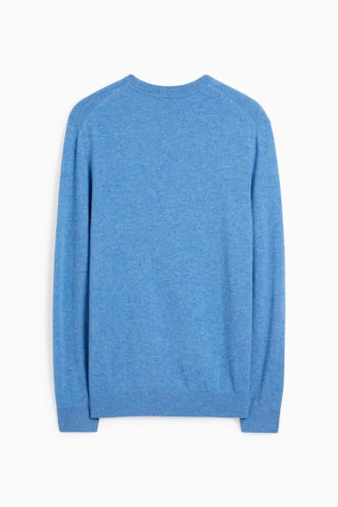 Herren - Kaschmir-Pullover - hellblau