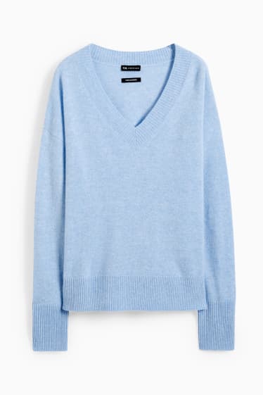 Damen - Kaschmir-Pullover - hellblau