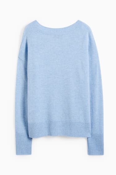 Damen - Kaschmir-Pullover - hellblau