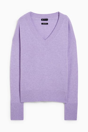 Damen - Kaschmir-Pullover - hellviolett