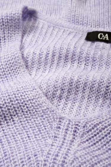 Women - V-neck jumper - violet-melange