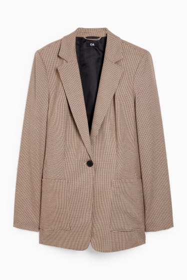 Damen - Blazer - Regular Fit - kariert - hellbeige