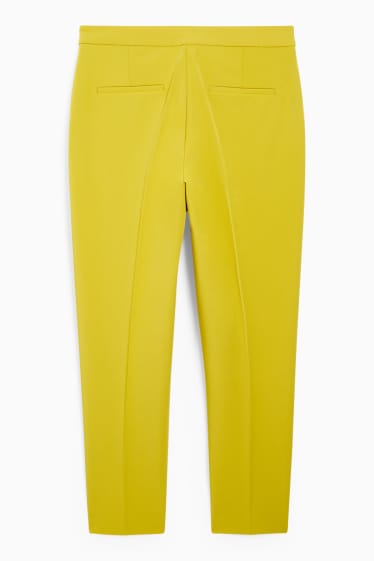 Femmes - Pantalon de toile - mid-waist - regular fit - jaune moutarde