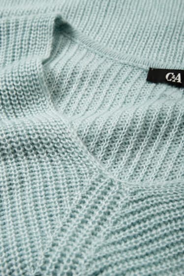 Damen - Pullover mit V-Ausschnitt - mintgrün