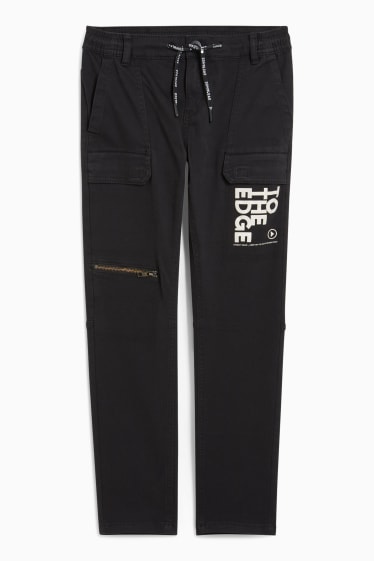 Kinder Buben - Cargohose - schwarz