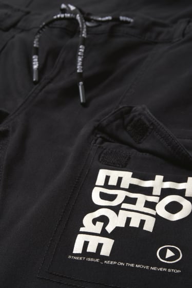 Kinder Buben - Cargohose - schwarz