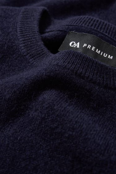 Herren - Kaschmir-Pullover - dunkelblau