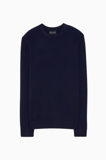 Herren - Kaschmir-Pullover - dunkelblau