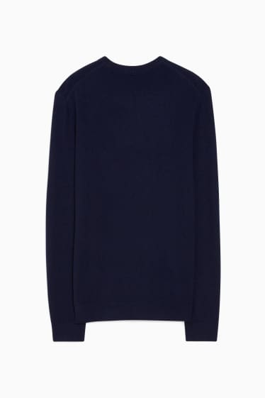 Herren - Kaschmir-Pullover - dunkelblau