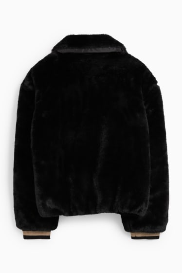 Children - Faux fur jacket - black