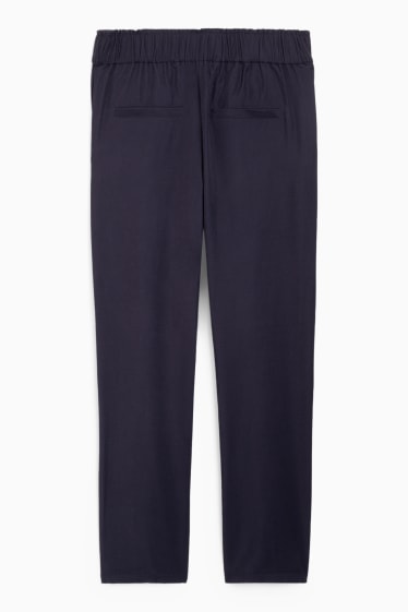 Dona - Pantalons de tela - high waist - tapered fit - blau fosc