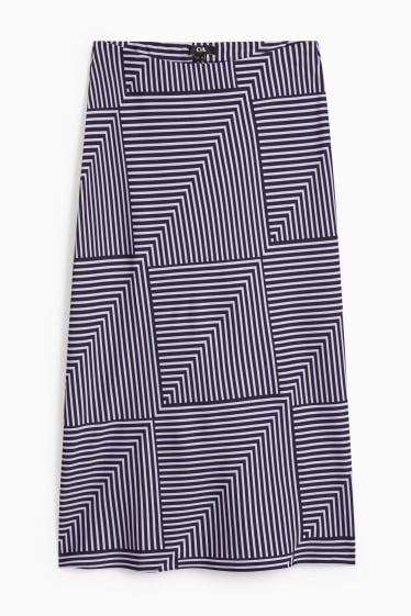 Women - Skirt - patterned - dark blue