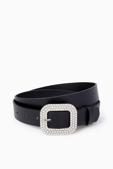 Women - Belt - faux leather - black