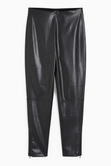 Dona - Leggings - pell sintètica - negre