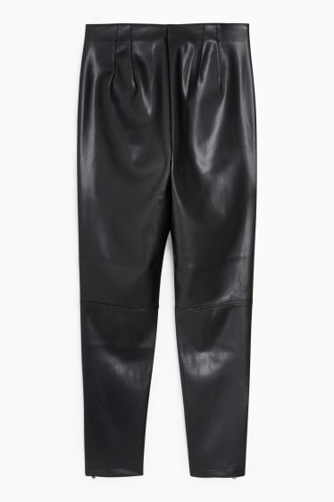 Dona - Leggings - pell sintètica - negre