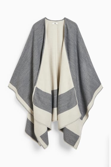 Damen - Poncho - grau