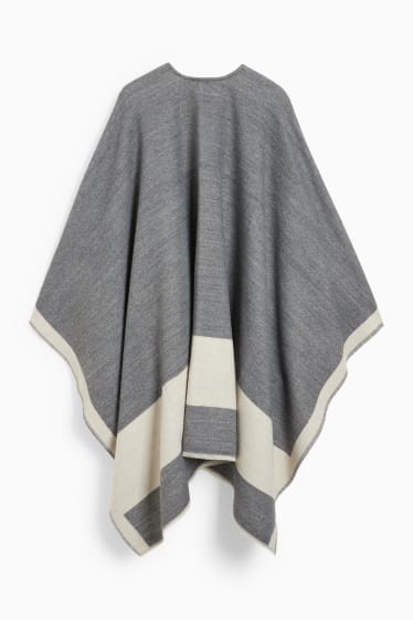 Damen - Poncho - grau