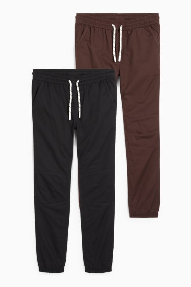 Enfants garçons - Lot de 2 - pantalons chauds - noir