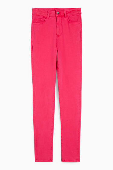 Donna - Jeggings - vita alta - rosa scuro