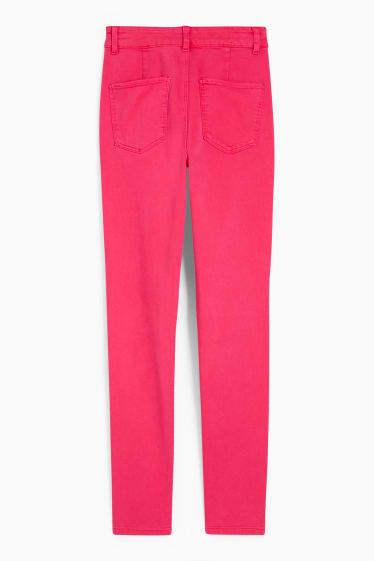 Donna - Jeggings - vita alta - rosa scuro