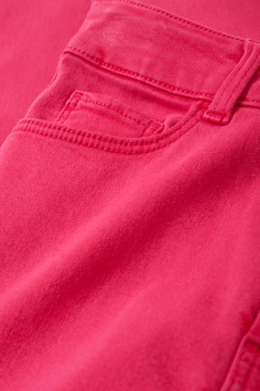 Dámské - Jegging jeans - high waist - tmavě růžová