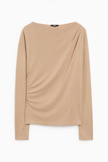 Damen - Langarmshirt - beige