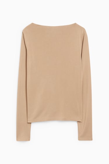 Damen - Langarmshirt - beige