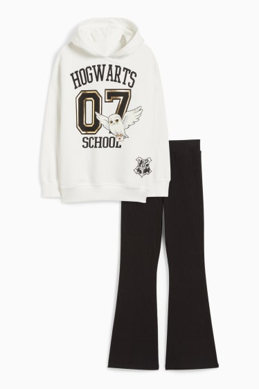 Kinderen: meisjes - Uitgebreide maten - Harry Potter - hoodie en flared legging - zuiver wit