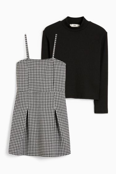 Nena - Talles esteses - conjunt - samarreta de coll alt i vestit - 2 peces - negre