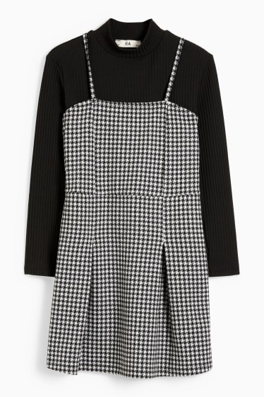 Nena - Talles esteses - conjunt - samarreta de coll alt i vestit - 2 peces - negre