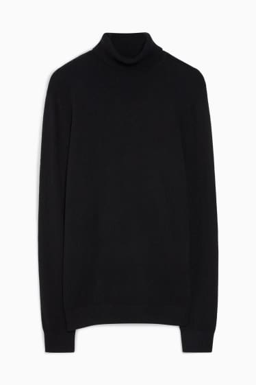 Herren - Kaschmir-Rollkragenpullover - schwarz