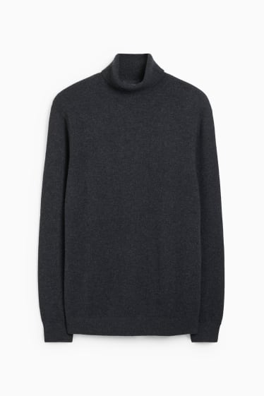 Home - Jersei de coll alt de caixmir - gris fosc
