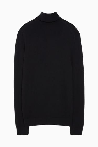 Herren - Kaschmir-Rollkragenpullover - schwarz