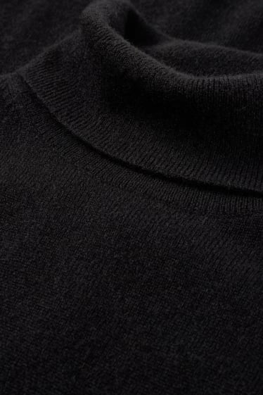 Herren - Kaschmir-Rollkragenpullover - schwarz