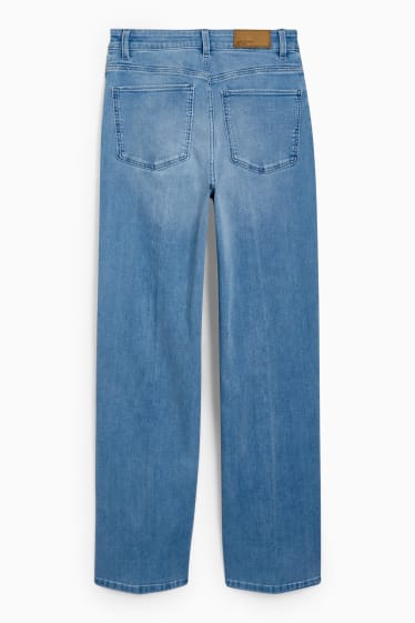 Women - Wide leg jeans - high waist - denim-light blue