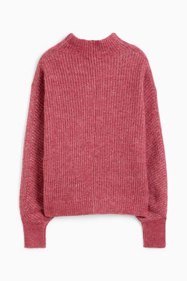Damen - Pullover mit Stehkragen - bordeaux