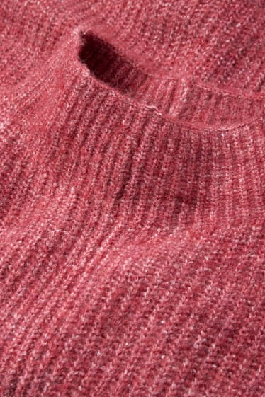 Damen - Pullover mit Stehkragen - bordeaux