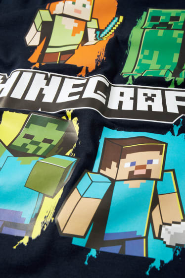 Enfants garçons - Minecraft - haut à manches longues - bleu foncé