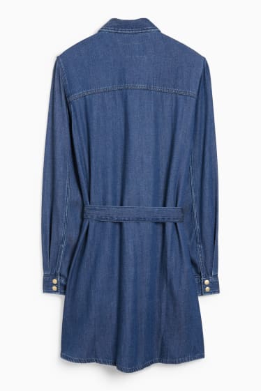 Women - Denim shirt dress - blue denim