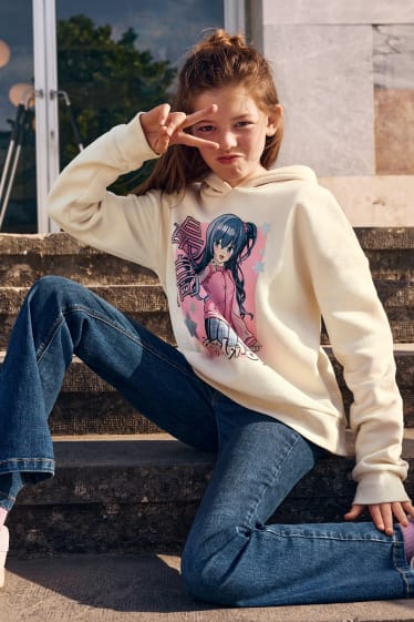 Enfants filles - Sweat à capuche - blanc crème