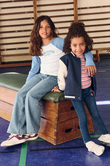 Niños - Pack de 3 - camisetas de manga larga - azul oscuro