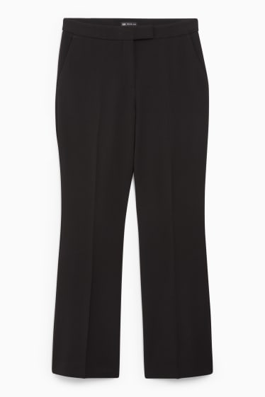 Femmes - Pantalon en toile - high waist - flared - noir