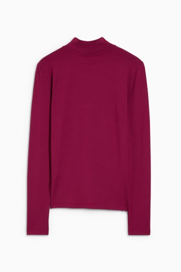 Damen - Rollkragenshirt - bordeaux
