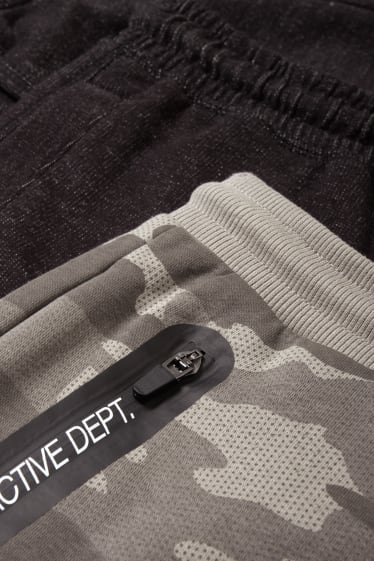 Enfants garçons - Lot de 2 - pantalons de jogging - gris chiné