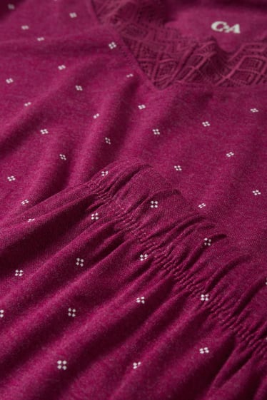 Dámské - Viskózové pyžamo - se vzorem - fialová